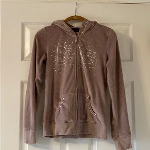 BCBG Maxazria studded zip-up hoodie